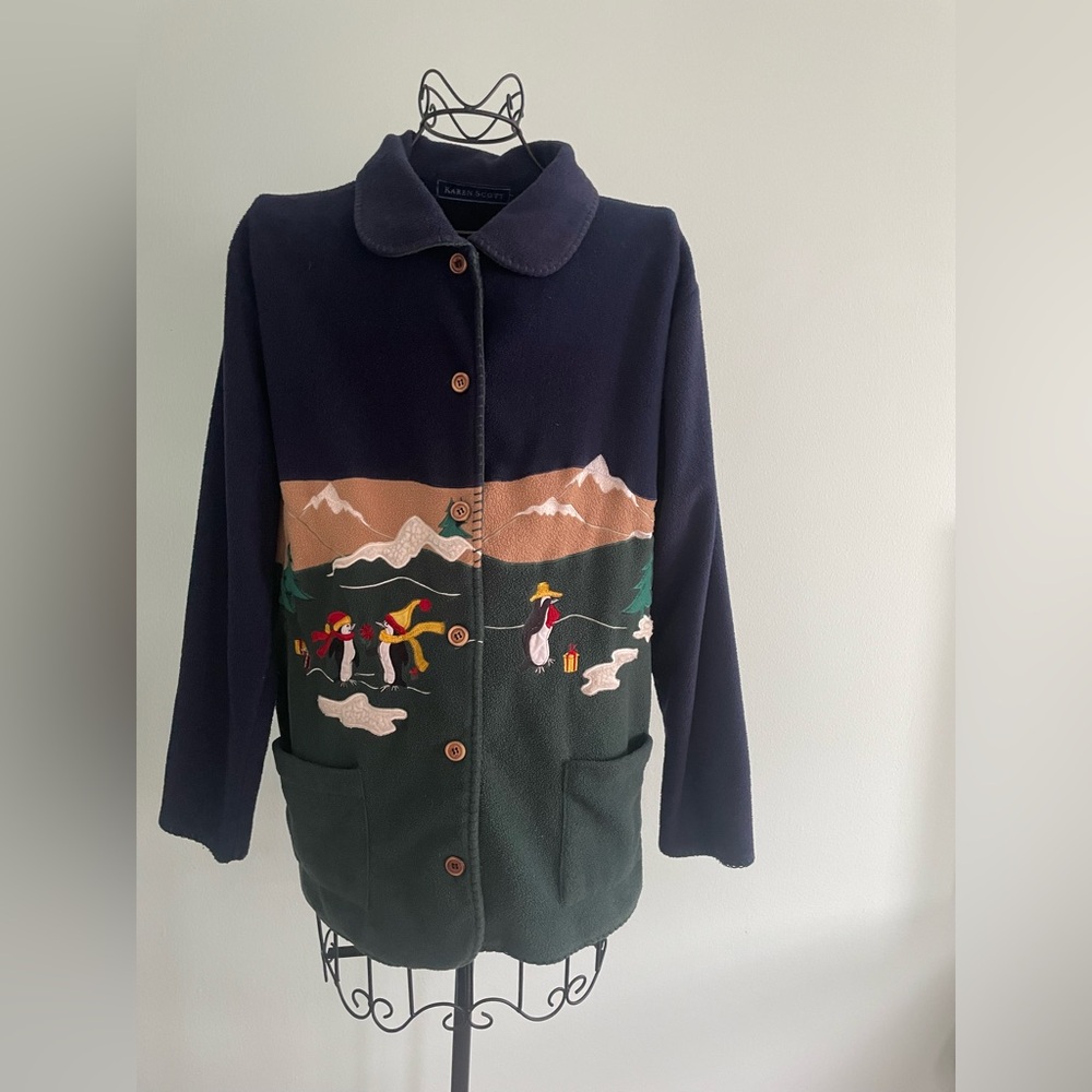 LAREN SCOTT cardigan with front pockets , collar and button down closure